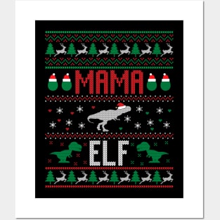 Mama Elf Funny Ugly Christmas Sweater Posters and Art